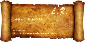 Lesko Rudolf névjegykártya